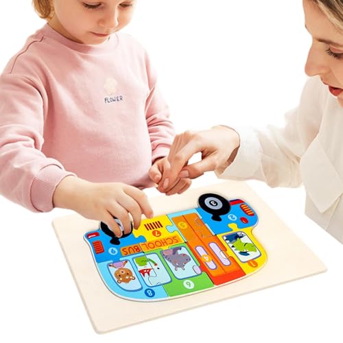 Fahrzeugpuzzles für Kinder - Beleuchtungs-Puzzle - Holz Peg-Puzzle, Vorschule Lernspielzeug für Kinder, Vorschulkinder und Kleinkinder Bseid von BSEID