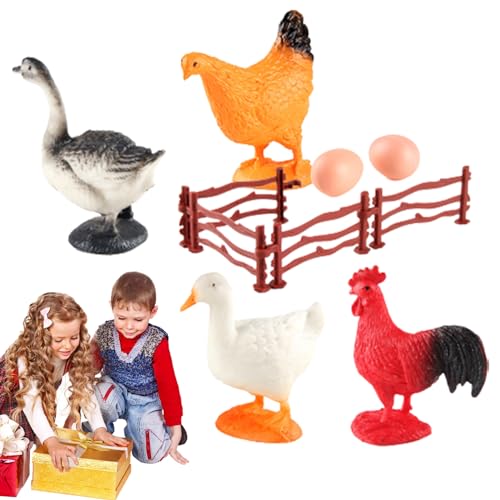 Waldtierfiguren,Realistische Mini-Tierfiguren - Simulation Huhn, Ente, Katze, Hund, Esel Sortiertes Spielzeug für Ranchttisch-Mittelstücke Bseid von BSEID