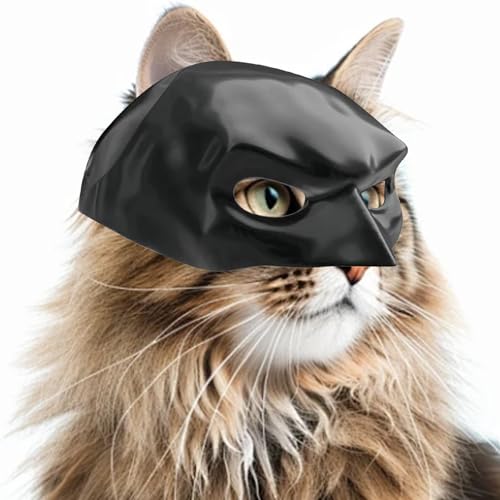 BSITSSS Schwarz Batman Maske für Katzen, Bat Maske für Katzen, Lustige Batmans Masken für Katzen, Cat Mask Cosplay Hat Halloween Kostüm Zubehör, Katzen Maske für Halloween Party Dekoration von BSITSSS