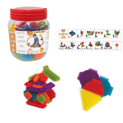 BSM Edushape – Ed 929108 – Bauspiel für Kleinkinder – Magic Brix – Bunte Bausteine – 108 Teile von BSM