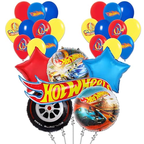 30 Stück Geburtstag Luftballons Auto Ballon Kit Rennwagen Party Luftballon Deko kindergeburtstag Deko Folienballons, für Kinder Geburtstagsfeier Dekoranten von BSNRDX