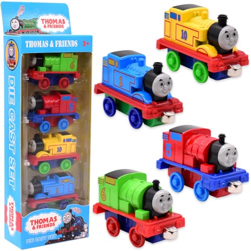 4 Stück Thomas And Friends Mini Stadtautos und Lastwagen Spielzeugfahrzeug-Set Zurückziehen Modellauto Kinderspielzeug Fahrzeuge Reibung Angetrieben Kinder Autos Spielzeug Jungen Madchen Geschenkset von BSNRDX