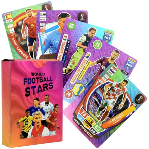 BSNRDX 2022/23 World Cup Fußball Star Karte 55pcs Star Karten Fußball Karte Champions League Fußball Trading Card World Cup Fußball Star Karte Nicht Original Geschenke für Kinder von BSNRDX