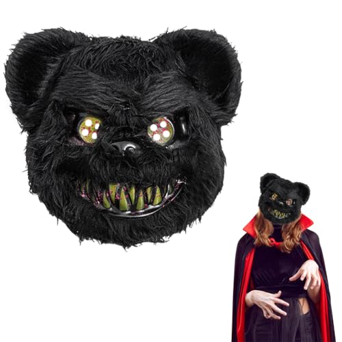 BSNRDX Horrorfilm-Killermaske aus Plastik, Gruselige Halloween-Bärenmaske für Karneval, Kostüm-Party & Cosplay-Maskerade, Schauriger Teddybär Look von BSNRDX