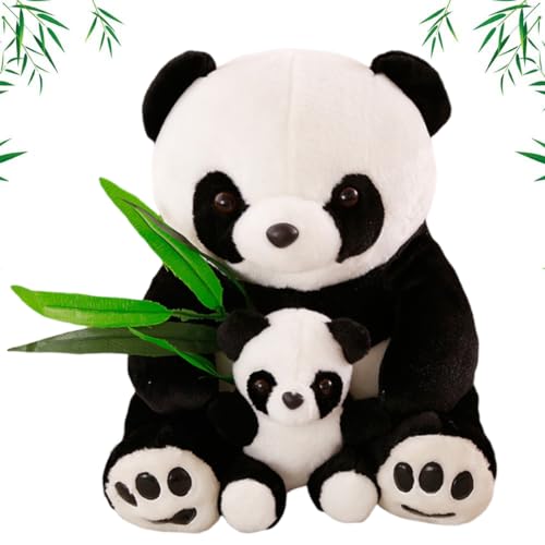 BSNRDX Panda Kuscheltier Mini Panda Plüsch pp Baumwolle Mutter und Baby Panda Plüschtier Kindergeschenke als Jungen oder Mädchen Geschenk Niedliche Plüschtiere 25 cm ABS0015 von BSNRDX