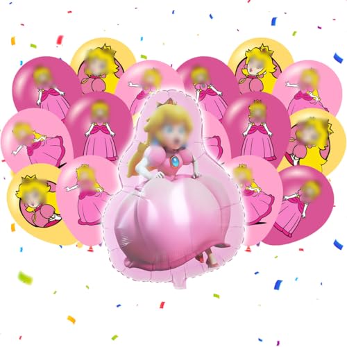 BSNRDX Peach Balloons, Party Thema Dekoration niedlich Cartoon Ballons für Kinder Geburtstag Party Zubehör und Dekorationen Kinderspielzeug von BSNRDX