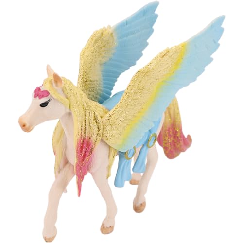 BSNRDX Pegasus Spielfigur, Zauber Pegasus, Bunter Pegasus Model, EIN-Horn mit Flügel, Zimmerdekoration, Geschenke für Familie und Freunde von BSNRDX