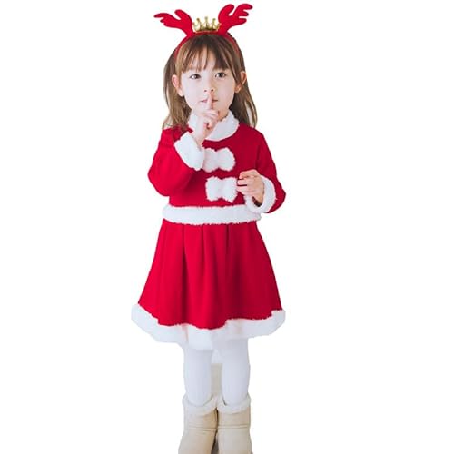 BSNRDX Weihnachtsmann Mädchen Bodysuits Kostüm Kinder Mädchen Nikolaus Kostüm Santa Claus Costume Weihnachtskleidung Kostüme Geburtstag Party Geschenke Weihnachten verkleiden sich Vater Weihnachten von BSNRDX