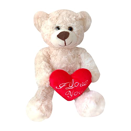 Valentinstag Teddy Plüschbär Plüschtier Stofftier Kuscheltier Schmusetier Kinder Geschenke aus Geburtstagsdekoration Party-Geschenke mit Herz Rot I Love You 30 cm von BSNRDX