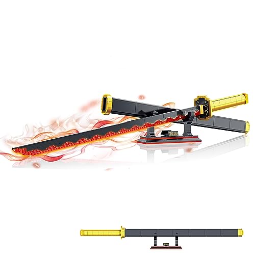 Anime Sword Katana Splicing Model Building Blocks, 606 Teile, 99 cm, Samurai Schwert Set mit Scheide und Ständer, Cosplay Anime Schwert Katana von BSSW