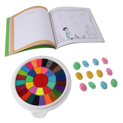 BSTCAR 36 Farben Kinder Finger Paint Kit mit Bilderbuch und 12 Stempeln, Kinder waschbar Finger Paint Set DIY Zeichnung Spielzeug pädagogische Kit Kinder von BSTCAR