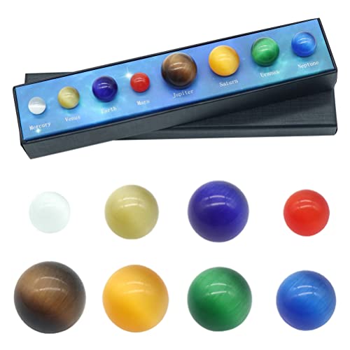 8 Planeten Figuren Sonnensystem Modell Set,Die acht Planeten Dekoration Sonnensystem Modell, Heilen Sie den Planeten, Display Educational Model, Geschenk-Box Schreibtisch Ornamente Home Decorations von BSTCAR