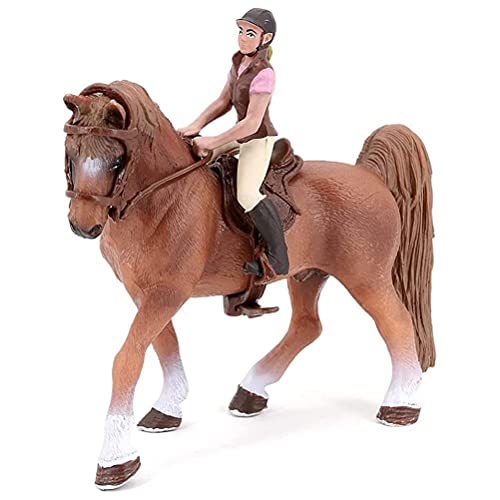 BSTCAR 5 Stücke/Set Pferde Figur mit Rider Sattel Halfter Realistisch Kunststoff Pferde Miniatur Tier Figuren Spielzeug Modell von BSTCAR