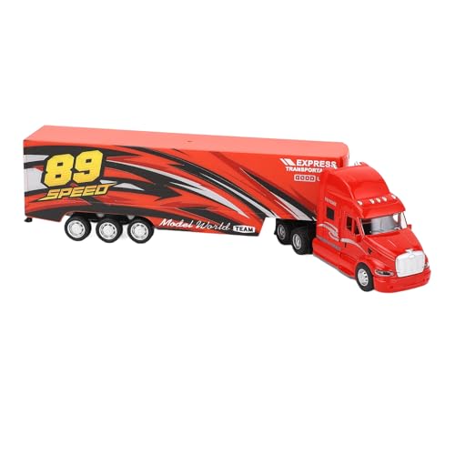 BSTCAR Container Truck Spielzeug mit Lichtern und Geräuschen,Sammeltransportfahrzeug Modellauto Pull Back Diecast Spielzeugfahrzeuge für Kinder (Stil 2) von BSTCAR