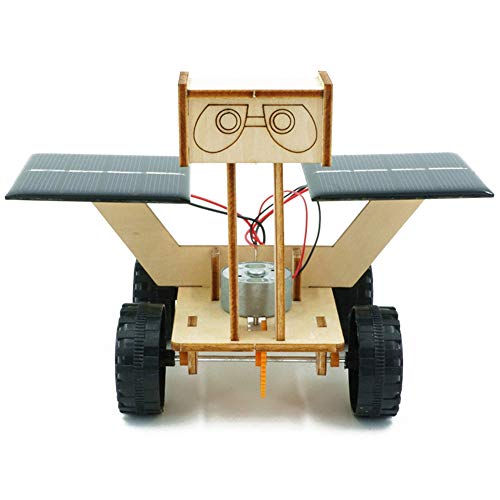 BSTCAR DIY elektrische Solarenergie Auto Modell Bauprojekte Handwerk pädagogische Wissenschaft Kit Holz Solar Auto Modell Bausatz für Kinder (Solar-Mond-Rover) von BSTCAR