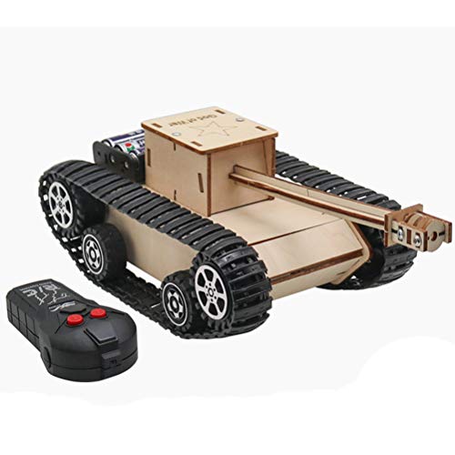 BSTCAR Ferngesteuerter Panzer, Selbstgebautes Panzerspielzeug aus Holz,RC Panzer Retro Panzer Spielzeug Lernspielzeug Experimentierkasten Kinder ab 8 9 10 11 12 von BSTCAR