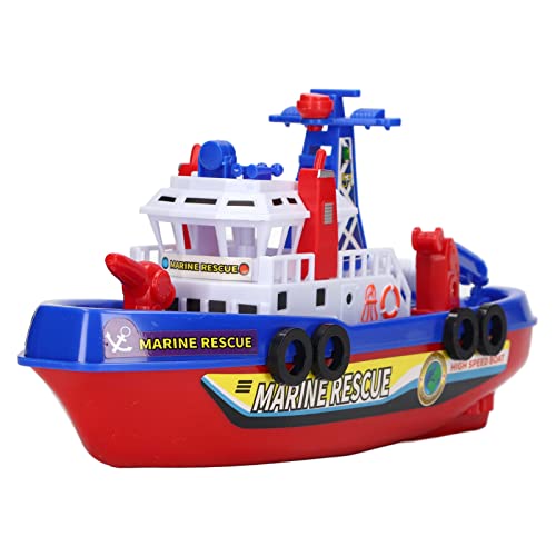 BSTCAR Feuerwehrboot Spielzeug mit Musik Sound Licht Wassersprühspielzeug Badespielzeug Elektrische Rettung Feuerwehrboot Spielzeug Lernspielzeug Geschenk Kinder von BSTCAR