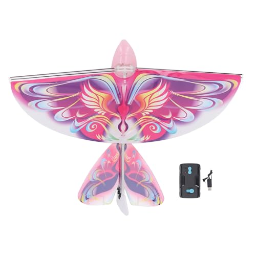 BSTCAR Fliegender RC Vogel Spielzeug Fernbedienung Flügelschlag Vogel 2.4GHz USB Aufladen LED Fliegender RC Vogel Fliegen Spielzeug für Kinder Drinnen und Draußen (Rosa) von BSTCAR