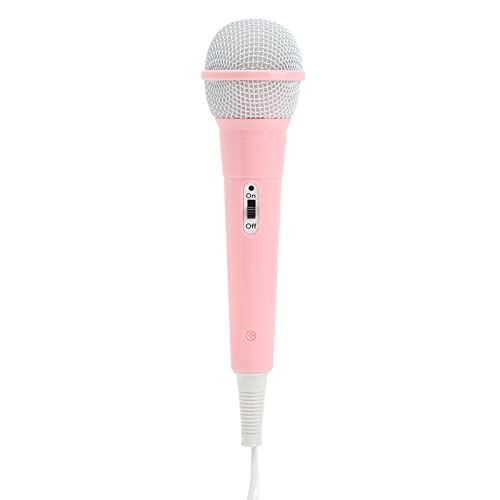 BSTCAR Kinder verdrahtetes Mikrofon verdrahtetes dynamisches Mikrofon mit 3,5 mm Klinkenstecker Handheld Karaoke verdrahtetes Mikrofon Geschenke Mädchen Junge (Rosa) von BSTCAR