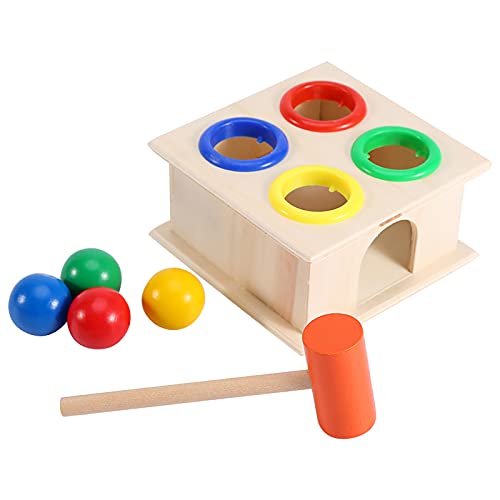 BSTCAR Montessori Hammer Spielzeug Holzkugel Hammer Box frühes Lernspielzeug Hammering Spiele für Kinder Kleinkinder 2-3 4 5 Jahre alt von BSTCAR