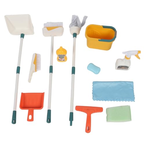 BSTCAR Pretend Cleaning Spielset Kinder Hauswirtschaft Spielzeug Mop Besen und Kehrschaufel Set 27 Stück Haus Montessori Reinigung Spielzeug Kinder von BSTCAR