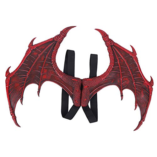 Drachenflügel Requisiten Cosplay Kostüm Flügel Kinder Cosplay Flügel Halloween Karneval Party Cosplay Prop Flügel Fancy Dress Up Zubehör (Rot) von BSTCAR