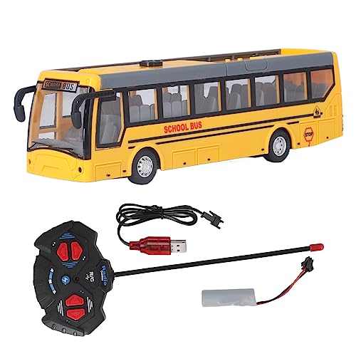 BSTCAR Ferngesteuerter Bus Spielzeug Kinder 1:48 Maßstab Wiederaufladbar RC Schulbus Elektronische Spielfahrzeuge Simulation Bus und Mädchen (Gelb) von BSTCAR