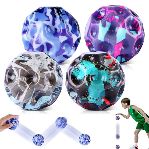 Astro Jump Ball Sicher Ball Galaxy Umweltfreundlich 4stk Mond Ball Ungiftig 7cm Hohe Springender Hochdicht und rutschfest für Weihnachten Geburstag Kindertag Neujahr Geschenk von BSTDAYEVER