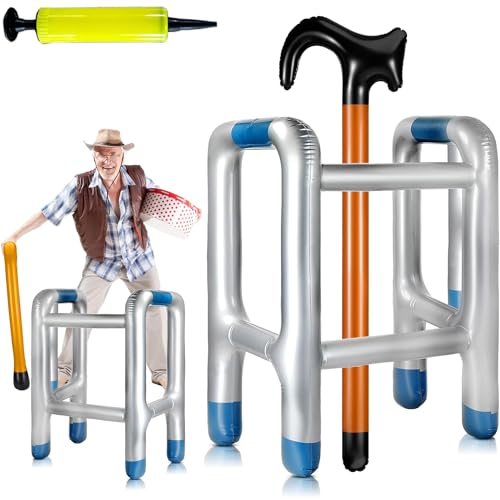 BSTDAYEVER Aufblasbare Gehhilfe Sicher Aufblasbarer Spazierstock 92cm Rollator Aufblasbar Geruchlos Gehstock Aufblasbar Ungiftig Nicht Leicht zu Brechen für Geburtstag Cosplay Karneval Jede Party Von von BSTDAYEVER