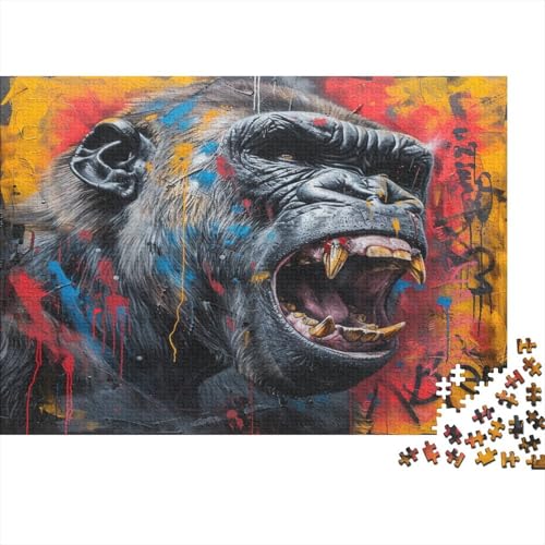 Gorilla 1000 Stück Puzzles Für Erwachsene Teenager Stress Abbauen Familien-Puzzlespiel 1000-teiliges Puzzle Kinder Lernspiel Spielzeug Geschenk Puzzel 1000pcs (75x50cm) von BSTELA9IE