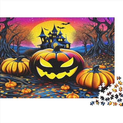 Kürbis Halloween 1000 Stück Puzzles Für Erwachsene Teenager Stress Abbauen Familien-Puzzlespiel 1000-teiliges Puzzle Kinder Lernspiel Spielzeug Geschenk Puzzel 1000pcs (75x50cm) von BSTELA9IE