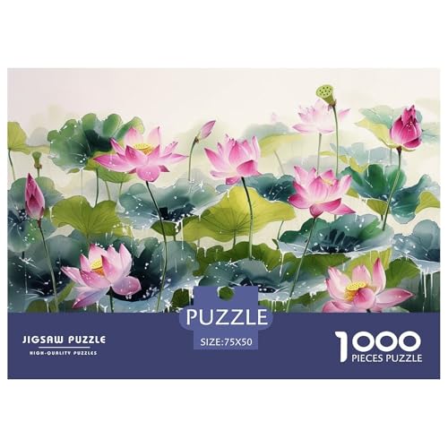 Lotus Puzzle 1000 Teile,für Erwachsene, Impossible Puzzle,farbenfrohes Legespiel,Geschicklichkeitsspiel Für Die Ganze Familie,Erwachsenenpuzzle Puzzel 1000pcs (75x50cm) von BSTELA9IE