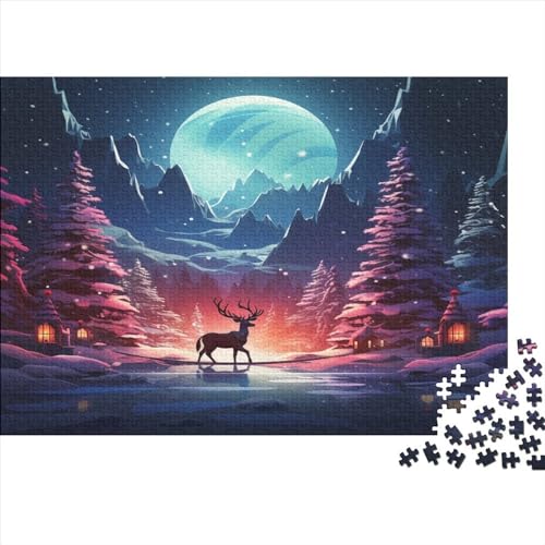 Rentiere Puzzle 1000 Teile Puzzles Für Erwachsene Lernspiel Herausforderungsspielzeug 1000-teilige Puzzlespiel Für Erwachsene Kinder Puzzel 1000pcs (75x50cm) von BSTELA9IE