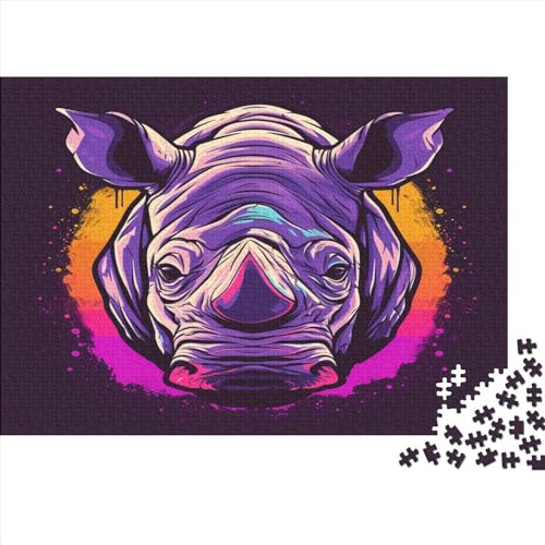 Rhinoceros Puzzle 1000 Teile Puzzle Für Erwachsene Und Kinder Ab 14 Jahren Puzzel 1000pcs (75x50cm) von BSTELA9IE