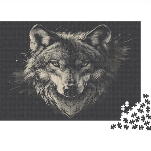 Wolf 1000 Stück Puzzles Für Erwachsene Teenager Stress Abbauen Familien-Puzzlespiel 1000-teiliges Puzzle Kinder Lernspiel Spielzeug Geschenk Puzzel 1000pcs (75x50cm) von BSTELA9IE