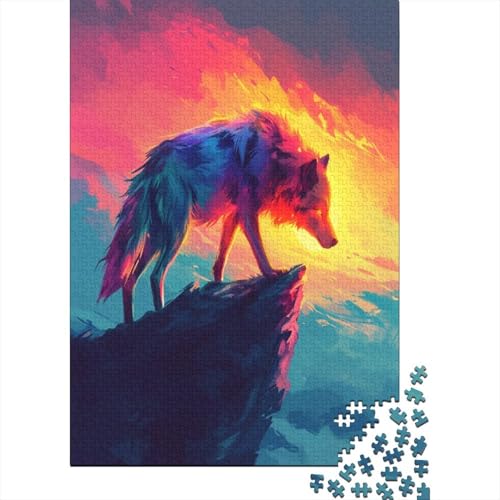 Wolf Puzzle 1000 Teile,für Erwachsene, Impossible Puzzle,farbenfrohes Legespiel,Geschicklichkeitsspiel Für Die Ganze Familie,Erwachsenenpuzzle Puzzel 1000pcs (75x50cm) von BSTELA9IE