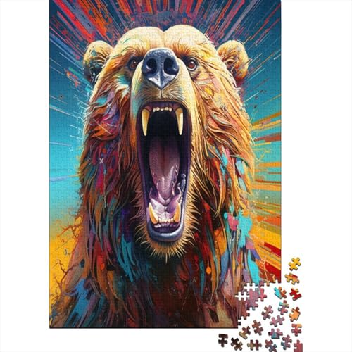 Bär Puzzle 1000 Teile,Puzzlespiel Für Erwachsene,Impossible Puzzle,Puzzle GesKükenlichkeitsspiel Für Die Ganze Familie, Geschenke Für Männer/Frauen Erwachsenen Puzzel 1000pcs (75x50cm) von BSYZPVELG