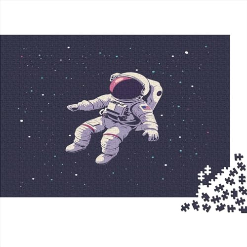 Cartoon Astronaut 1000 Teile, Impossible Puzzle,Geschicklichkeitsspiel Für Die Ganze Familie, Erwachsenenpuzzle Ab 14 Jahren Puzzel 1000pcs (75x50cm) von BSYZPVELG