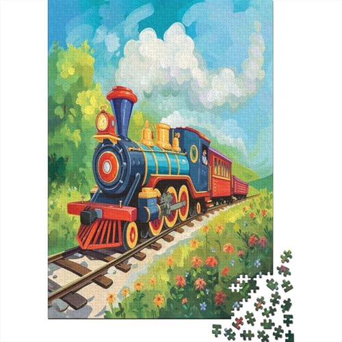 Dampfzug 1000 Stück Puzzles Für Erwachsene Teenager Stress Abbauen Familien-Puzzlespiel 1000-teiliges Puzzle Kinder Lernspiel Spielzeug Geschenk Puzzel 1000pcs (75x50cm) von BSYZPVELG