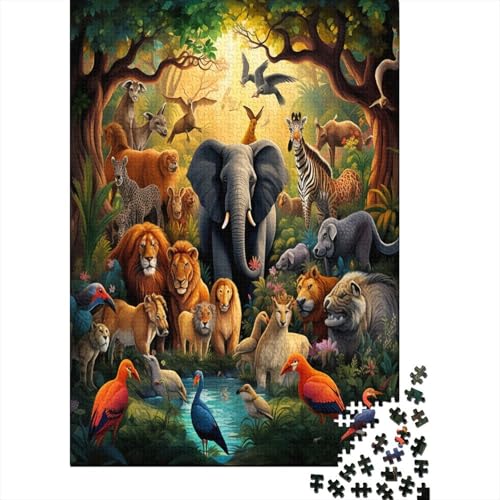 Dschungeltiere 1000 Teile, Impossible Puzzle,GesKükenlichkeitsspiel Für Die Ganze Familie, Erwachsenenpuzzle Ab 14 Jahren Puzzel 1000pcs (75x50cm) von BSYZPVELG