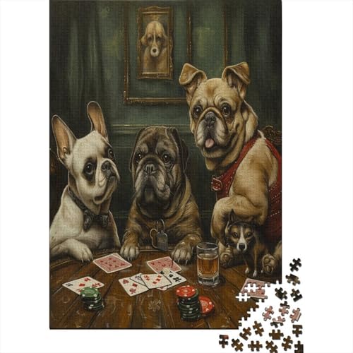 Französische BullHUNDge Puzzle 1000 Teile,Puzzle Für Erwachsene, Impossible Puzzle,Puzzle Farbenfrohes Legespiel,GesKükenlichkeitsspiel Für Die Ganze Familie Puzzel 1000pcs (75x50cm) von BSYZPVELG