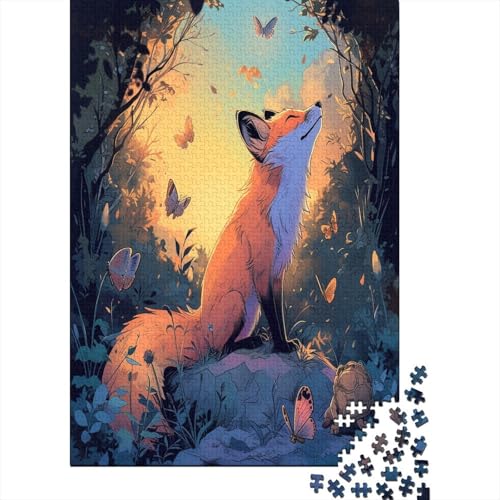 Jungle Fuchs 1000 Stück Puzzles Für Erwachsene Teenager Stress Abbauen Familien-Puzzlespiel Mit Poster in 1000-teiliges Puzzle Kinder Lernspiel Spielzeug Geschenk Puzzel 1000pcs (75x50cm) von BSYZPVELG