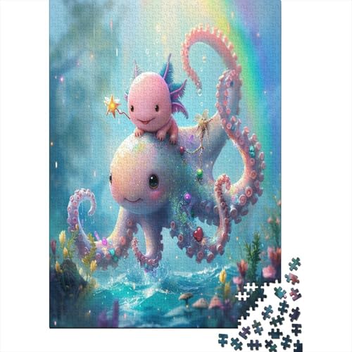 Oktopus 1000 Stück Puzzles Für Erwachsene Teenager Stress Abbauen Familien-Puzzlespiel Mit Poster in 1000-teiliges Puzzle Kinder Lernspiel Spielzeug Geschenk Puzzel 1000pcs (75x50cm) von BSYZPVELG