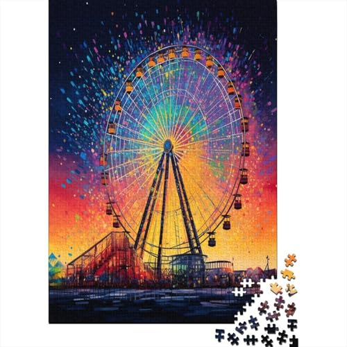 Riesenrad 1000 Stück Puzzles Für Erwachsene Teenager Stress Abbauen Familien-Puzzlespiel 1000-teiliges Puzzle Kinder Lernspiel Spielzeug Geschenk Puzzel 1000pcs (75x50cm) von BSYZPVELG