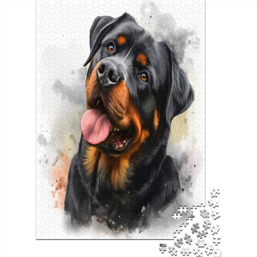 Rottweiler Puzzle 1000 Teile,Puzzle Für Erwachsene, Impossible Puzzle, GesKükenlichkeitsspiel Für Die Ganze Familie,Puzzle Farbenfrohes,Puzzle-Geschenk,RaumdekoRatteion Puzzel 1000pcs (75x50cm) von BSYZPVELG