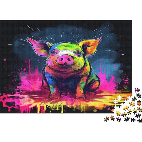 Wart Schwein Puzzle 1000 Teile,Puzzlespiel Für Erwachsene,Impossible Puzzle,Puzzle GesKükenlichkeitsspiel Für Die Ganze Familie, Geschenke Für Männer/Frauen Erwachsenen Puzzel 1000pcs (75x50cm) von BSYZPVELG