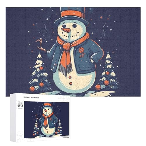 1000 PCS Jigsaw Puzzles Jacket Snowman Puzzles Personalized Puzzle Wooden Picture Puzzle for Adults Photo Puzzle Art Wall Hanging Decor for Birthday Wedding Valentine's Day Anniversary von BTCOWZRV