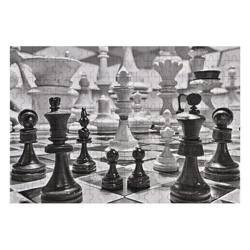 200 PCS Jigsaw Puzzles Black and White Chess Puzzles Personalized Puzzle Wooden Picture Puzzle for Adults Photo Puzzle Art Wall Hanging Decor for Birthday Wedding Valentine's Day Anniversary von BTCOWZRV