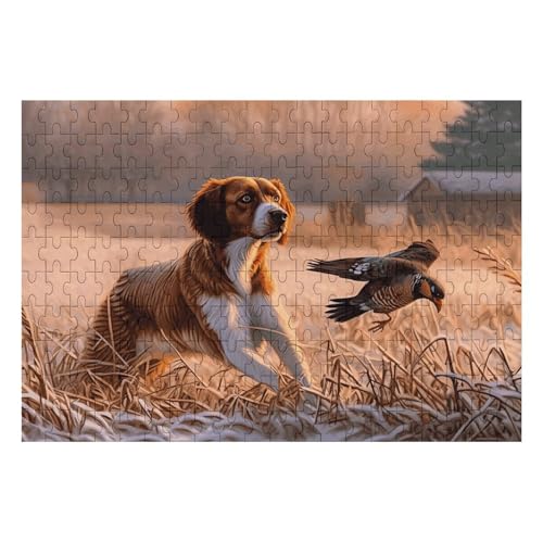 200 PCS Jigsaw Puzzles Dog Catching Pheasant Puzzles Personalized Puzzle Wooden Picture Puzzle for Adults Photo Puzzle Art Wall Hanging Decor for Birthday Wedding Valentine's Day Anniversary von BTCOWZRV