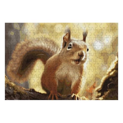 200 PCS Jigsaw Puzzles Funny Squirrel Puzzles Personalized Puzzle Wooden Picture Puzzle for Adults Photo Puzzle Art Wall Hanging Decor for Birthday Wedding Valentine's Day Anniversary von BTCOWZRV